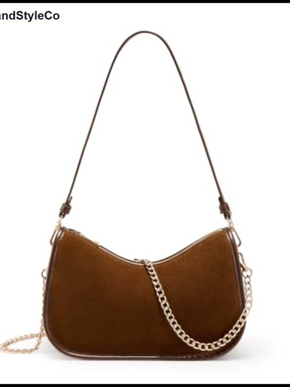 Faux Suede Crossbody Shoulder Bag Zipper Handbag Women Fall Purse